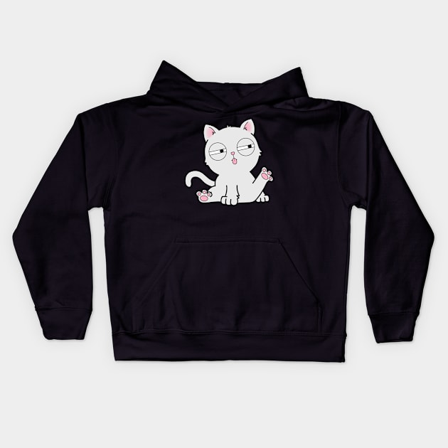 Kitty Bath Time - Judgemental Cat Kids Hoodie by calidrawsthings